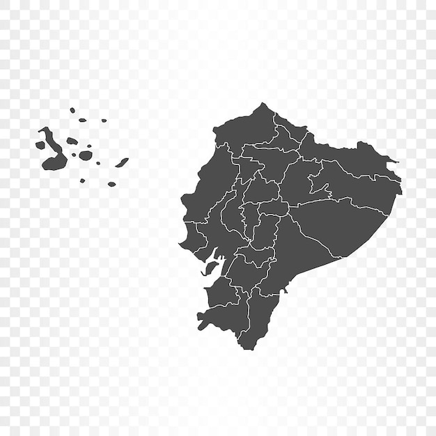 Ecuador map isolated on transparent