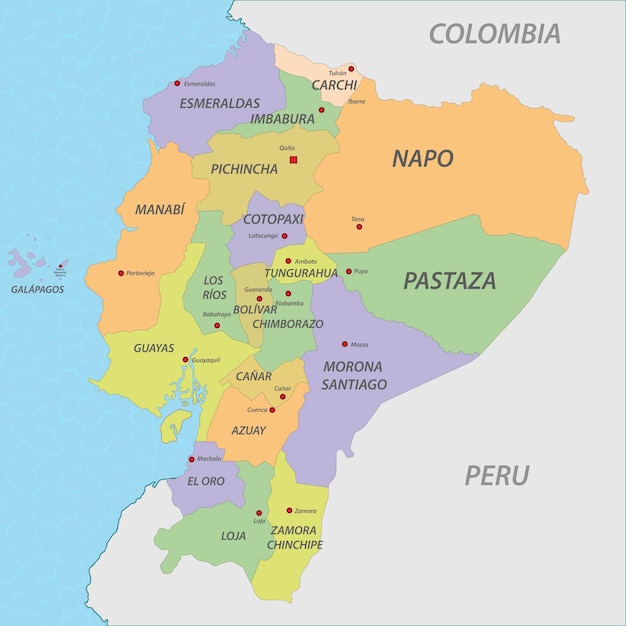 Вектор Карта карты эквадора