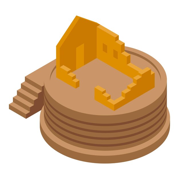 Vector ecuador old house icon isometric vector vacation travel national tourism