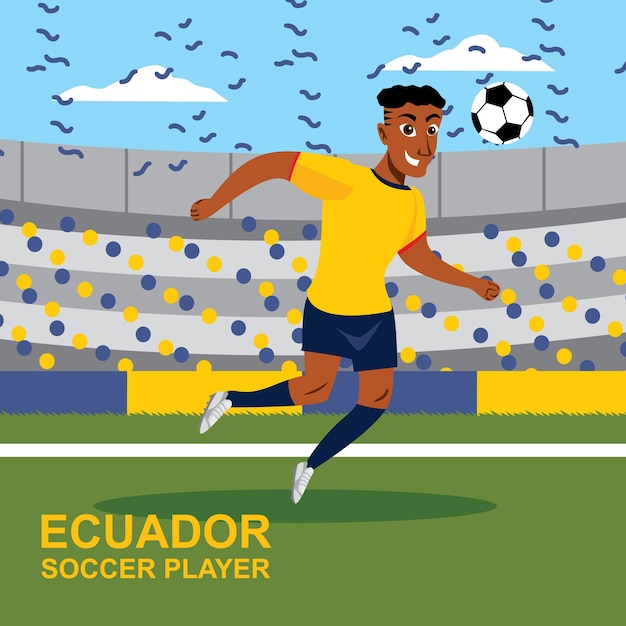 ecuador soccer player vector illustration