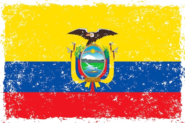 Ecuador vlag grunge noodlijdende stijl