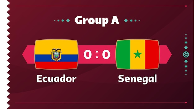 에콰도르 Vs 세네갈 축구 2022 A조 세계 축구 대회 우승 경기 Vs.