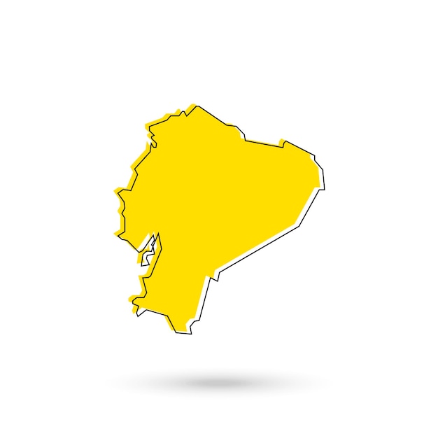 Ecuador yellow map on white background