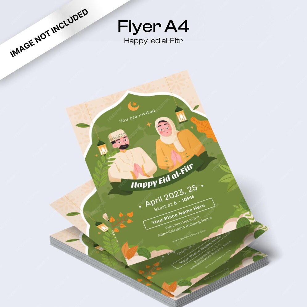 Premium Vector Ed alfitr flyer template