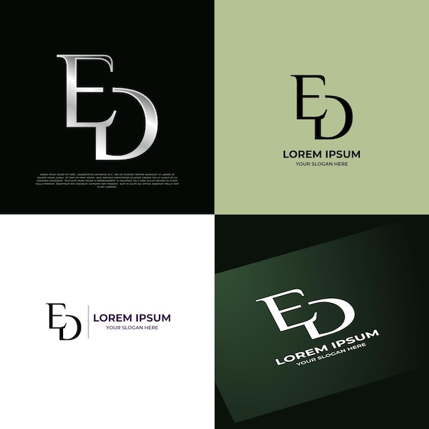 Vector ed initial modern typography emblem logo template voor bedrijven