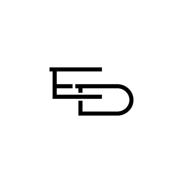 Vettore ed monogramma logo design lettera testo nome simbolo monocromatico logo carattere alfabeto semplice logo