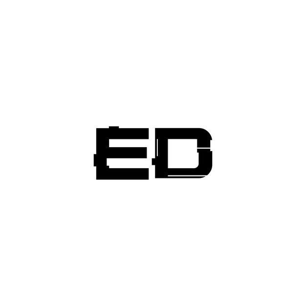 Vettore ed monogramma logo design lettera testo nome simbolo logotipo monocromatico carattere alfabetico logo semplice