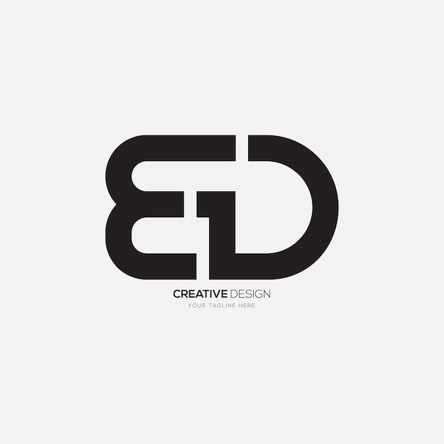 Ed of De beginletter creatieve unieke vorm monogram abstract logo