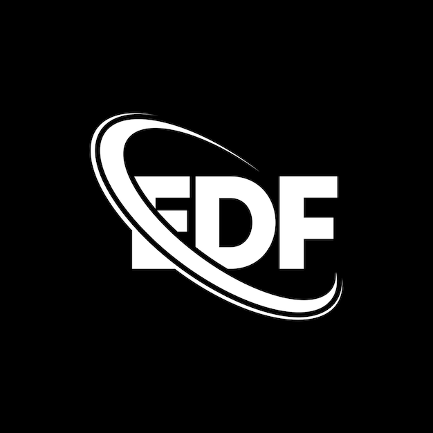 Логотип EDF буква EDF буква дизайн логотипа Инициалы логотипа EDF, связанный с кругом и заглавной буквой монограммы логотип EDF типография для технологического бизнеса и бренда недвижимости