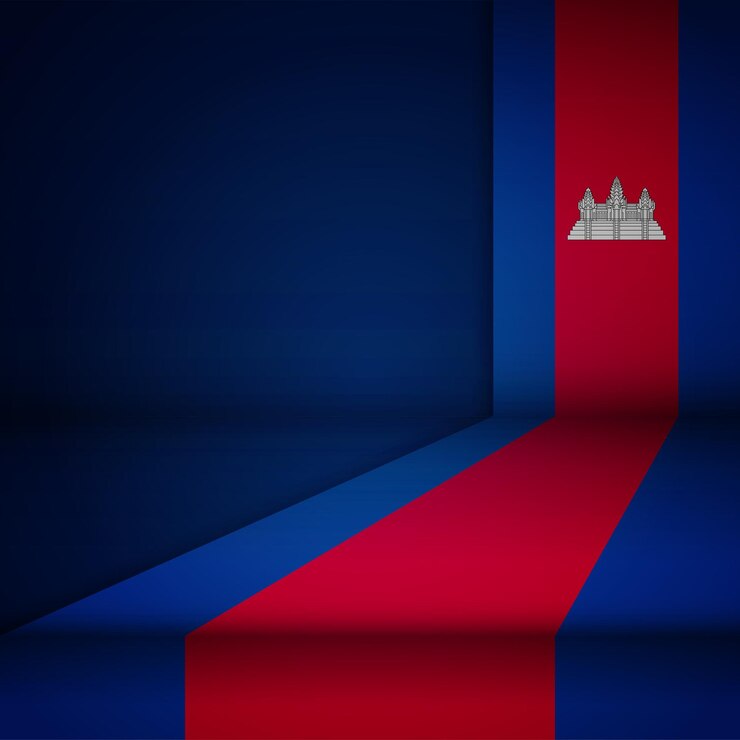 Edge background Cambodia graphic and label