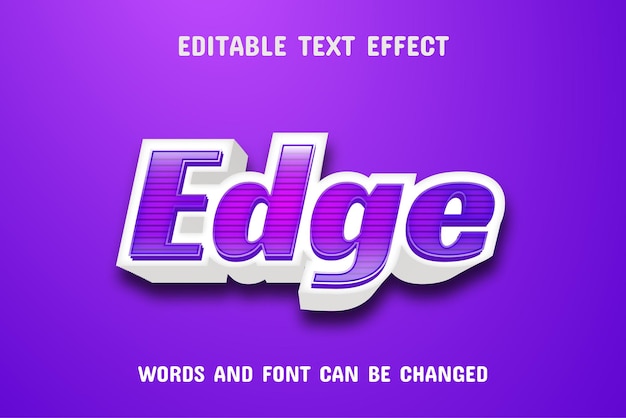 Edge text editable text effect