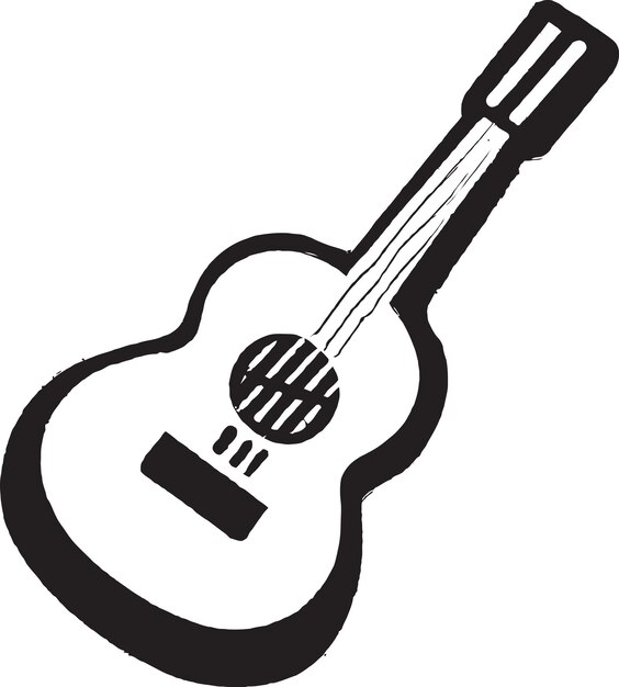 Символ гитары Edgy Vector для вашего крутого и крутого музыкального бизнеса