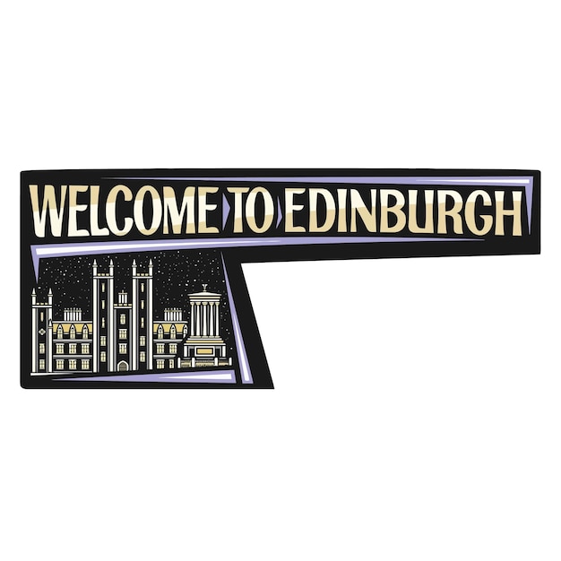 Edinburgh skyline landmark vlag sticker embleem badge reizen souvenir illustratie