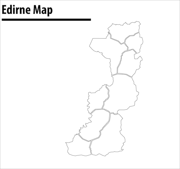 Vector edirne map illustration vector city of turkey