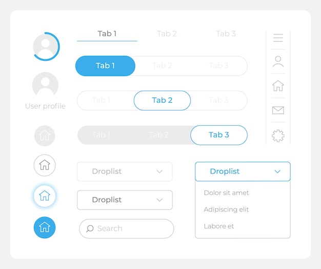 Edit account UI elements kit