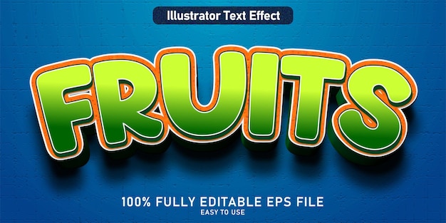 Edit tabel text effect vruchten