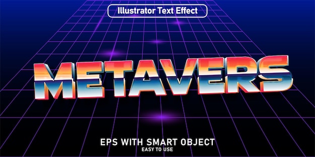 Vector edit table teks effect metavers