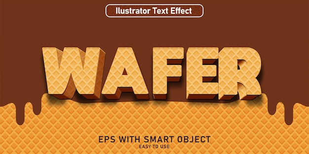 Vector edit table teks effect wafer