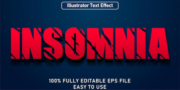 Vector edit table text effect insomnia