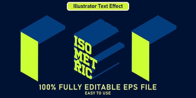 Vector edit table text effect isometric