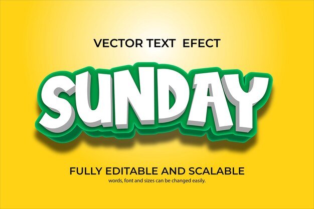 editabel text effect sunday vector