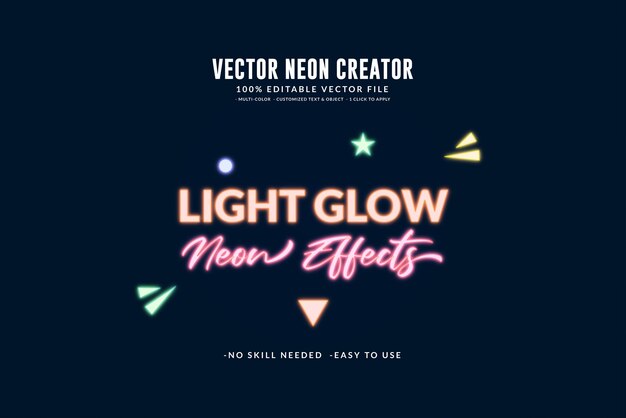 Vector editabile illustrator neon effect