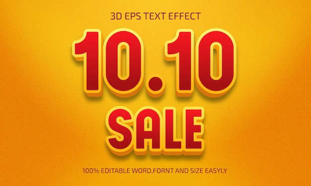 Editable 10 10 sale  3d text effect style