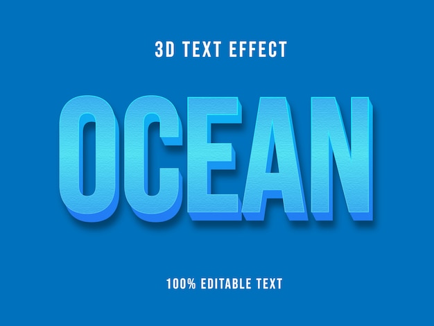 Vector editable 3d blue text effect mockup