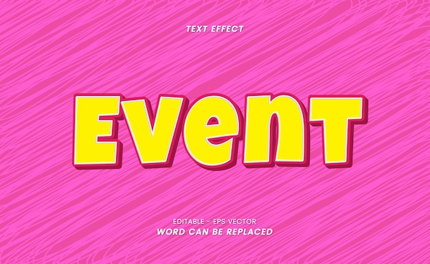 Vector editable 3d event text effect template