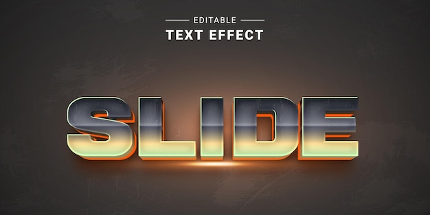 Editable 3D Futuristic Chrome Metallic Text Effect