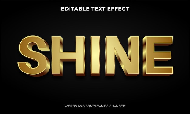 Editable 3d gold text effect