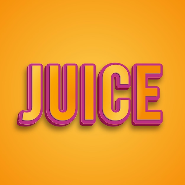 Editable 3d juice letter text effect
