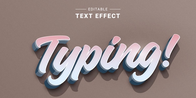 Vector editable 3d lettering text effect