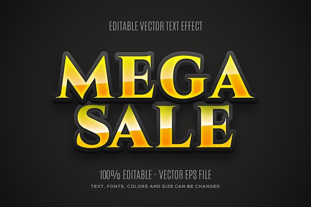 Editable 3d Mega Sale text effect Easy to change or edit