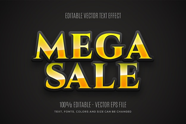 Editable 3d mega sale text effect easy to change or edit