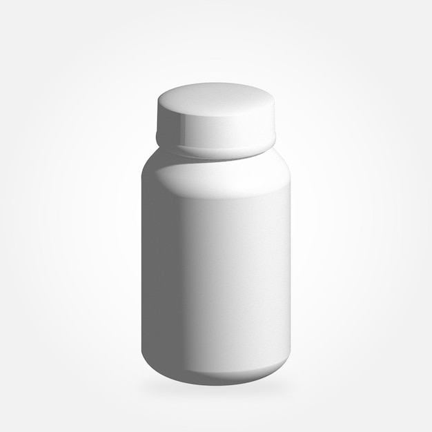 Vector editable 3d pill bottle mockup