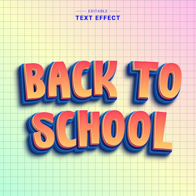 Editable 3d school banner text effect