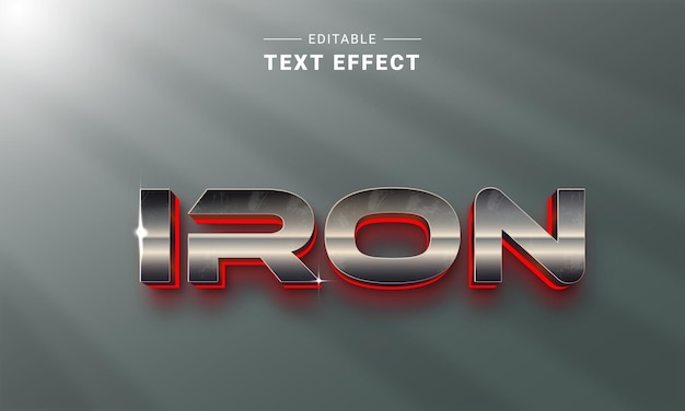 Vector editable 3d silver chrome metallic text effect