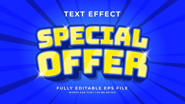 Editable 3d special offer text effect