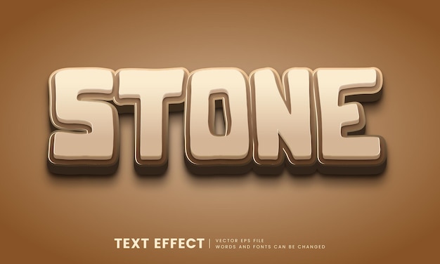 Vector editable 3d stone text effect. fancy cartoon font style perfect for heading and title.