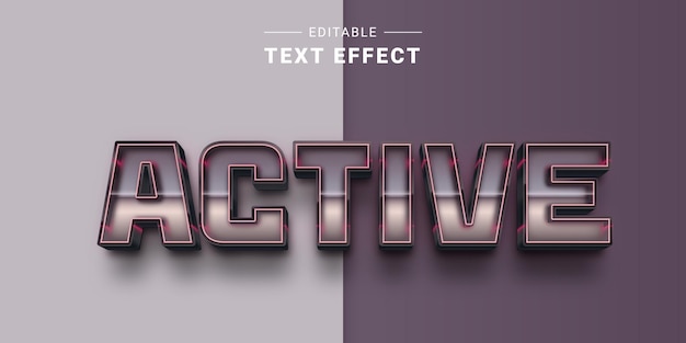 Editable 3d technology text effect