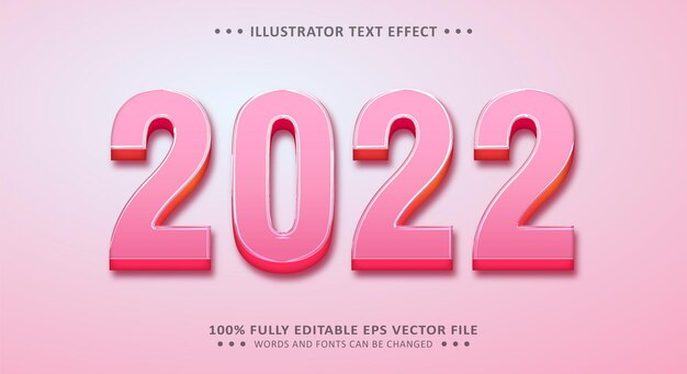 Editable 3d Text Effect 2022 Pink Style