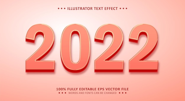 편집 가능한 3D 텍스트 효과 2022 스타일