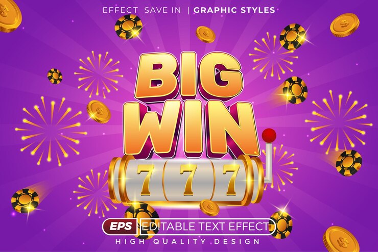 Editable 3d text effect big win