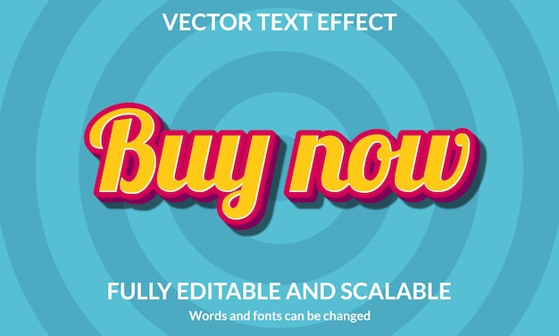 Editable 3D Text Effect Buy Now Vector Template
