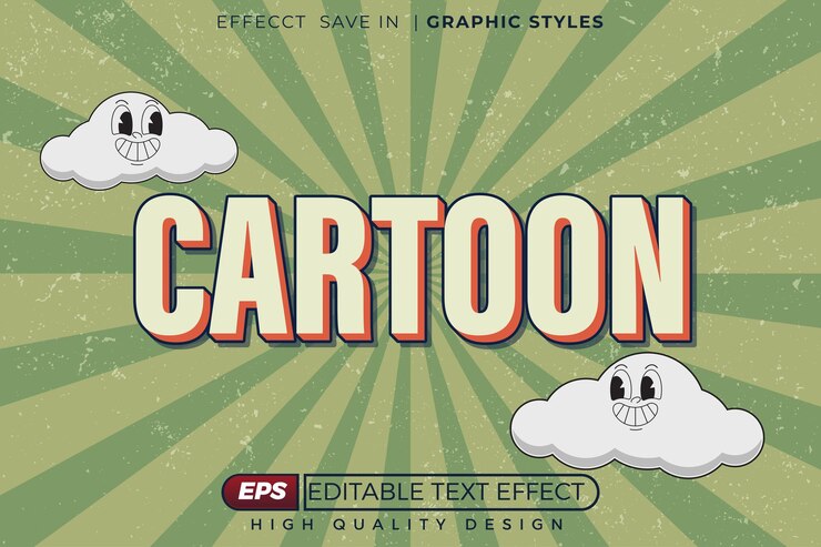 Editable 3d text effect cartoon