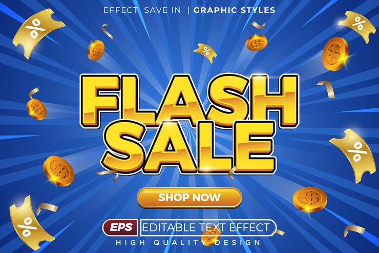 Editable 3d text effect flash sale