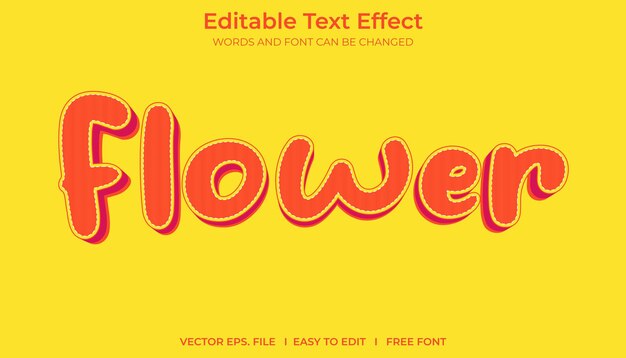 Vector editable 3d text effect flower