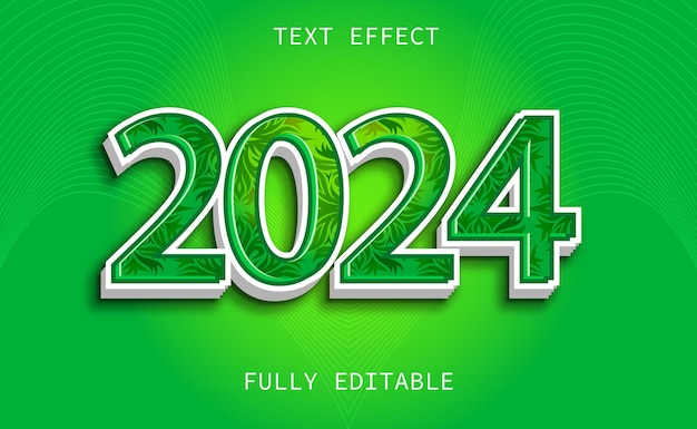 編集可能な 3D テキスト効果フォント スタイル 2024