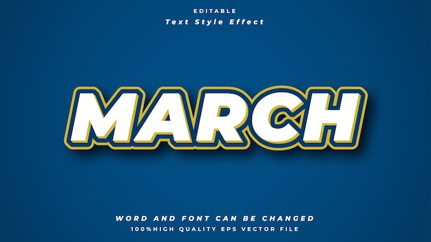 Editable 3d text effect gold and blue on blue background